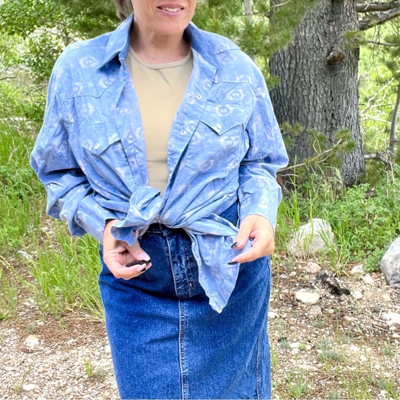 Vintage Pearl Snap Ely Cattleman Abstract Aztec Print Western Button Down Shirt - Picture 6 of 7